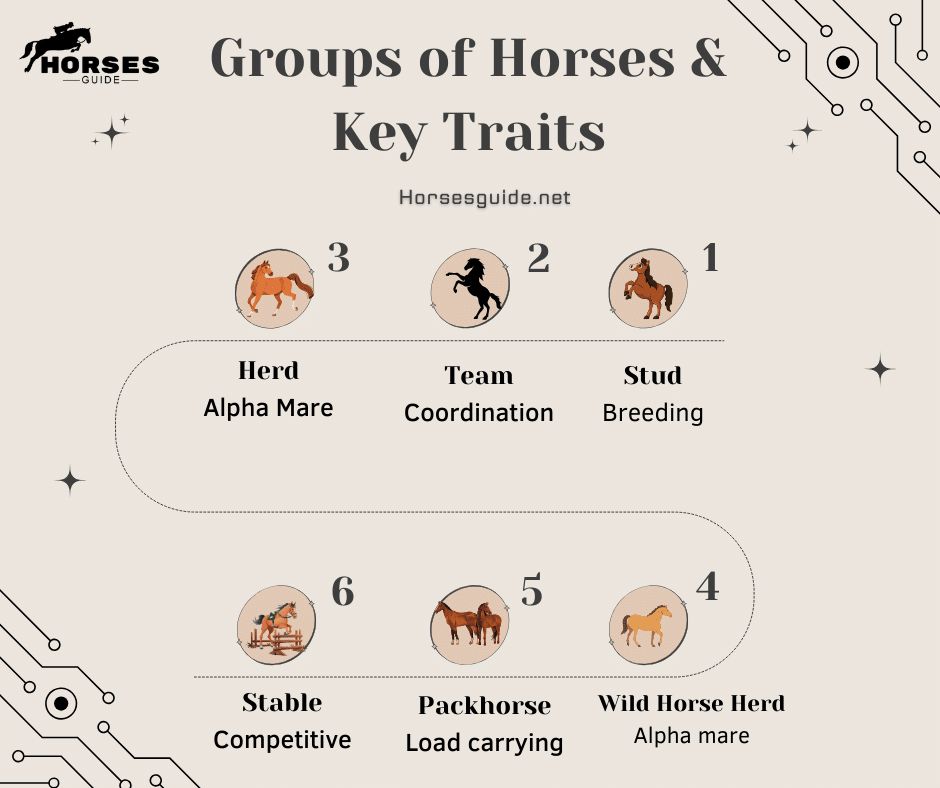 Infographic on Groups of Horses & Key Traits